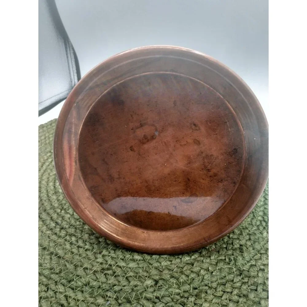 Vintage Hammered Copper Water Pitcher With Brass Handle & Spout